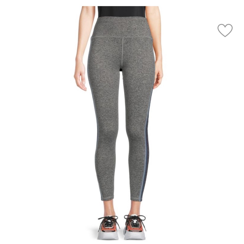 Spiritual Gangster Intent 7/8 Leggings - Heathered Grey with Stripes